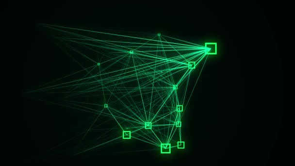 Blockchain Technologie Konzept Visualisierung Von Big Data Künstliche Intelligenz Grüne — Stockvideo