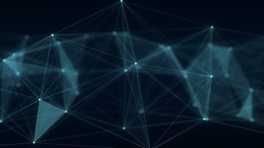 Mavi ağ bağlantı yapısı. Bilim geçmişi. Soyut dijital arkaplan. Büyük veri görselleştirmesi. 3d oluşturma.