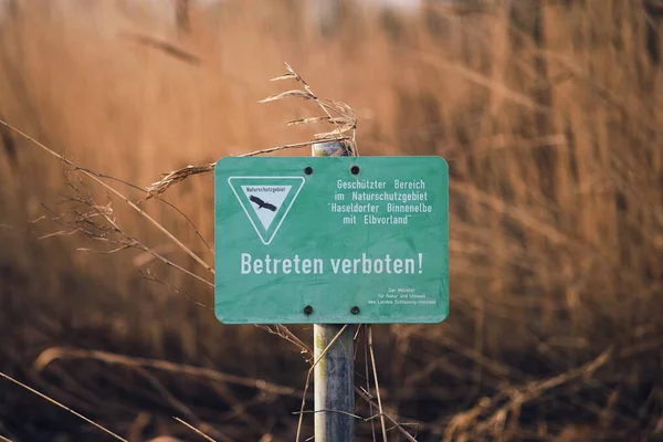 Entry Sign Naturschutzgebiet Schleswig Holstein Germany High Quality Photo — Stok fotoğraf