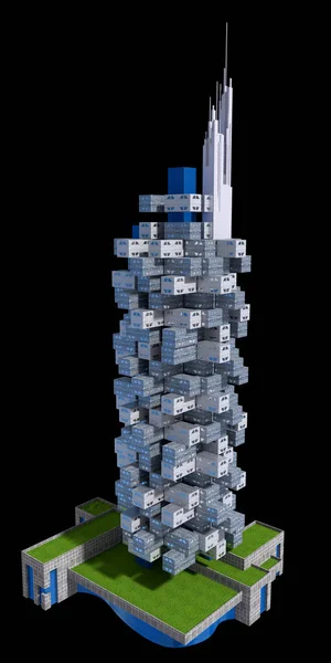 Futuristic City High Rise Structures Science Fiction Game Architecture Chemin — Photo