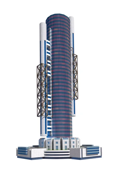 Futuristic City Skyscraper Architecture Rendered Isolation Path Included Illustration — Stockfoto
