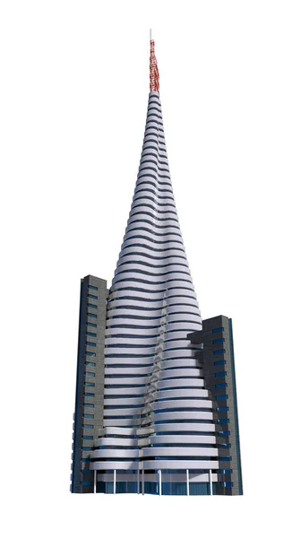 Futuristic City Skyscraper Architecture Rendered Isolation Path Included Illustration — Stockfoto