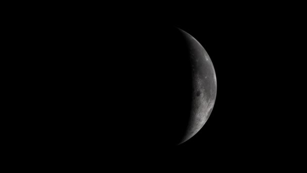 Detailed Moon Phases Increasing Dark Full Decreasing Dark Space Exploration — Vídeo de Stock