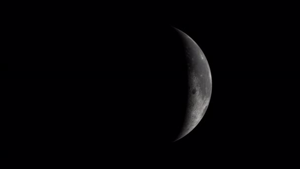 Szczegółowe Fazy Księżyca Kanałem Alfa Wzrastające Ciemności Pełni Następnie Malejące — Wideo stockowe