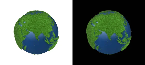 Πράσινη Ασία Εικονογράφηση Τις Ηπείρους Χαρτογραφηθεί Γρασίδι Και Διαδρομή Απομόνωσης — Φωτογραφία Αρχείου