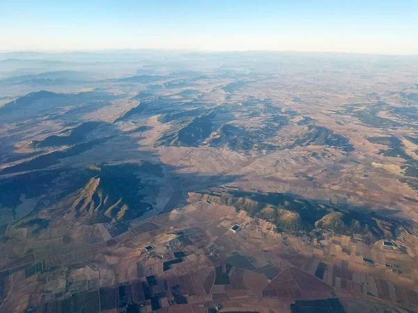 Chaîne Montagnes Aérienne Espagne Prise Une Fenêtre Avion Image En Vente