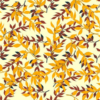 Yapraklı renkli parlak desen 
