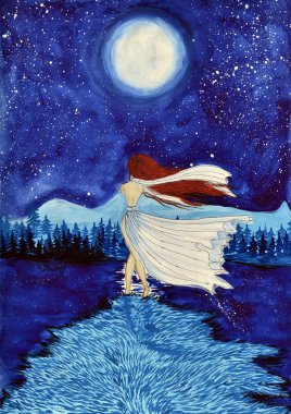 Bir uçurumun kenarında bir kız