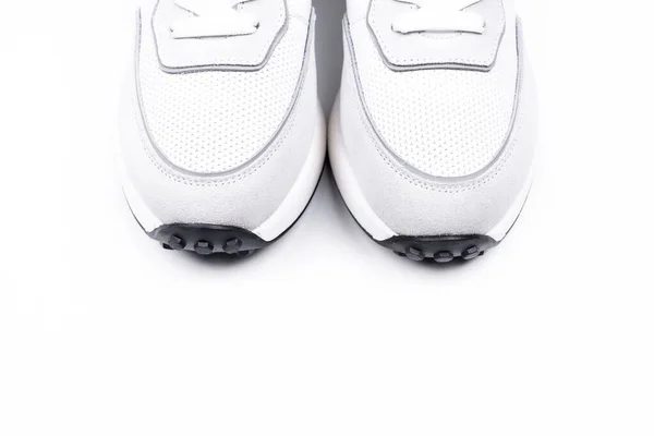 Кроссовки Белые Косить Белом Фоне Спортивная Обувь — стоковое фото