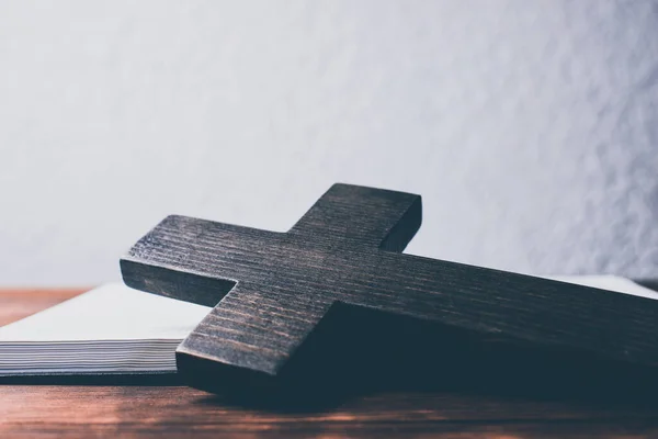 Het Kruis Van Jezus Kruisiging Bijbel Gebed — Stockfoto