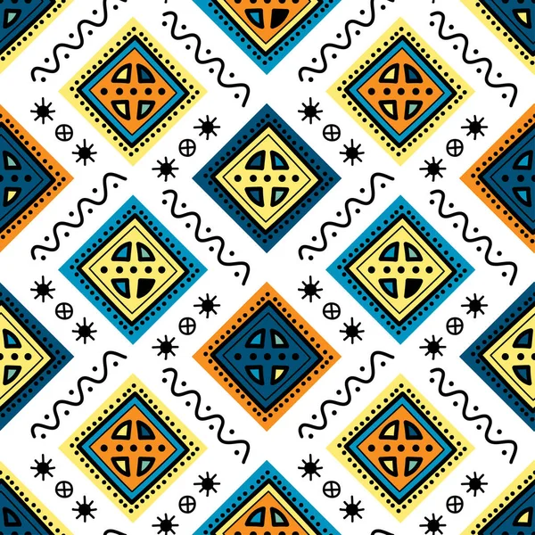 抽象的なベクトル民族美術 装飾的なラム自然観賞シームレスなパターン 美しいドールアートのパターン ゼンタグル風 民族的なインドのパターン — ストックベクタ