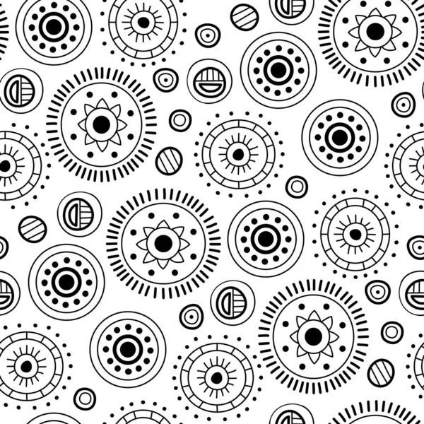 Mandala Abstrakte Vektor Ethnische Kunst Dekorative Natur Dekorative Nahtlose Muster — Stockvektor