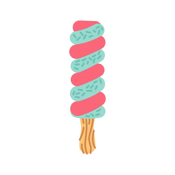Crème Glacée Dans Style Dessin Animé Lumineux Vecteur Icecream Dans — Image vectorielle