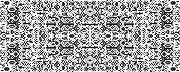 Vector Stammesbezug Hintergrund Dekorative Aztekische Nahtlose Geometrische Ethnische Hintergrund Schwarz — Stockvektor