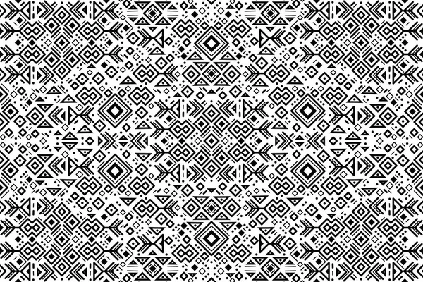 Schwarz Weiße Kunstdekoration Illustration Vector Stammesbezug Hintergrund Dekorative Azteken Nahtlos — Stockvektor