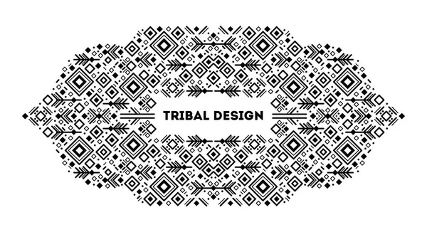 Fronteira Azteca Decorativa Formas Decoração Arte Preto Branco Moldura Tribal —  Vetores de Stock