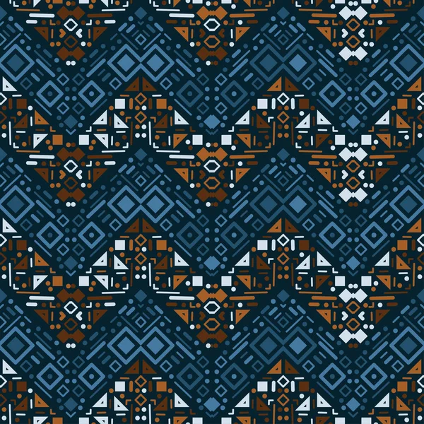 Tribal Ethnic Seamless Striped Pattern Aztec Style Ikat Geometric Folklore — Stock Vector