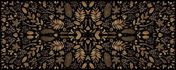 Altın Yapraklı Lüks Pürüzsüz Desen Dekor Baskı Tekstil Duvar Kağıdı — Stok Vektör