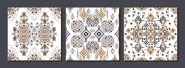 Tribal Ethnic Seamless Pattern Aztec Style Ikat Geometric Folklore Ornament — Stock Vector