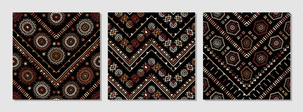 Modello Etnico Tribale Senza Cuciture Stile Azteco Ornamento Folcloristico Geometrico — Vettoriale Stock