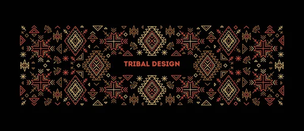 Marco Tribal Azteca Abstracto Moda Plantilla Cubierta Geométrica Decorativa Estampado — Vector de stock
