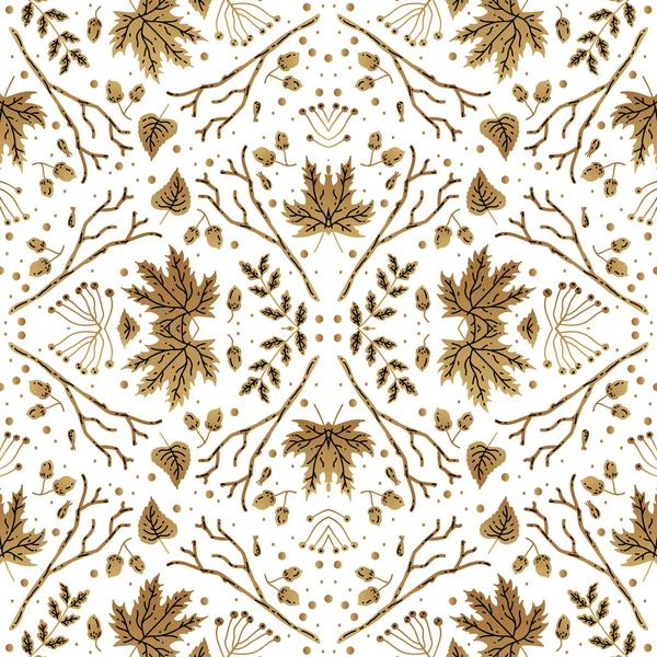 Goldene Kunst Dekoration Illustration Banner Für Dekor Druck Textilien Tapeten — Stockvektor
