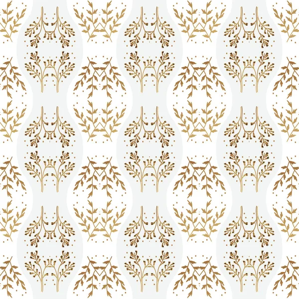Gouden Kunst Decoratie Illustratie Banner Voor Decor Print Textiel Behang — Stockvector