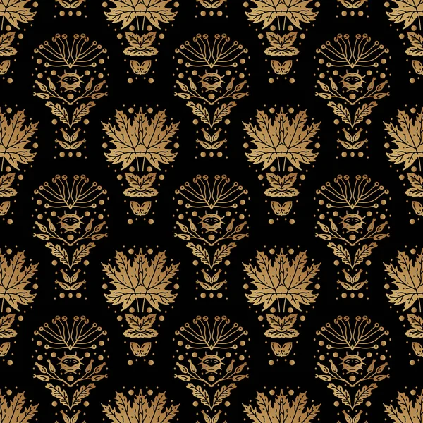 Altın Sanat Dekorasyonu Dekor Baskı Tekstil Duvar Kağıdı Tasarım Için — Stok Vektör