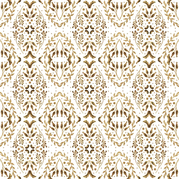 Goldene Kunst Dekoration Illustration Banner Für Dekor Druck Textilien Tapeten — Stockvektor
