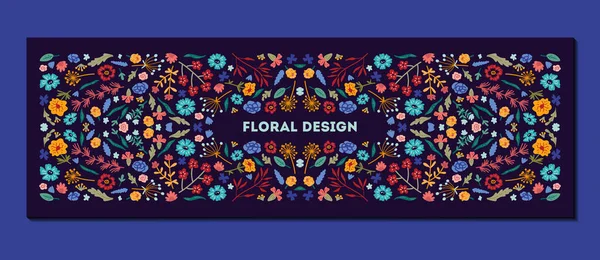 Güllerle Yapraklarla Çiçek Buketleriyle Çiçek Kompozisyonlarıyla Süslenmiş Güzel Afiş Şablonları — Stok Vektör