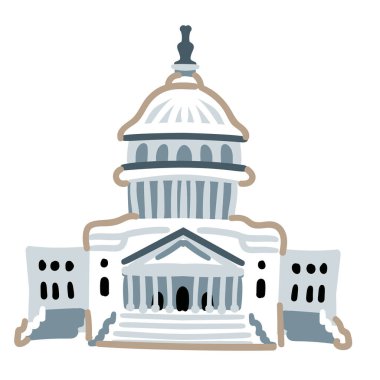 Beyaz Saray vektör karikatür çizimi. Washington DC mi? Kapsül. ABD 'nin sembolü beyaz arkaplanda izole.