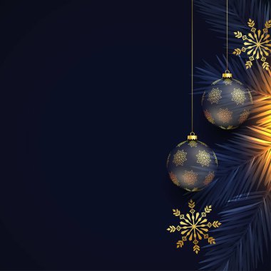 gerçekçi noel ögeleri metin alanı ile vektör tasarımı 