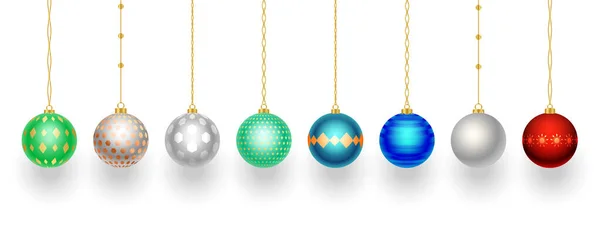 Coleção Shinny Bauble Elementos Decoração Natal —  Vetores de Stock