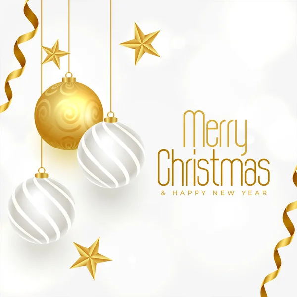 バーブルとコンフェッティのデザインの装飾的なクリスマスグリーティングカード — ストックベクタ