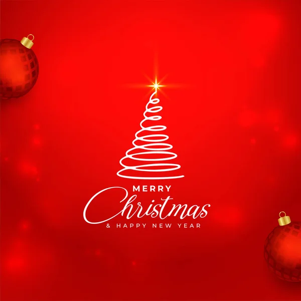 Joyeux Noël Nouveau Fond Rouge Veille Avec Boule Noël — Image vectorielle