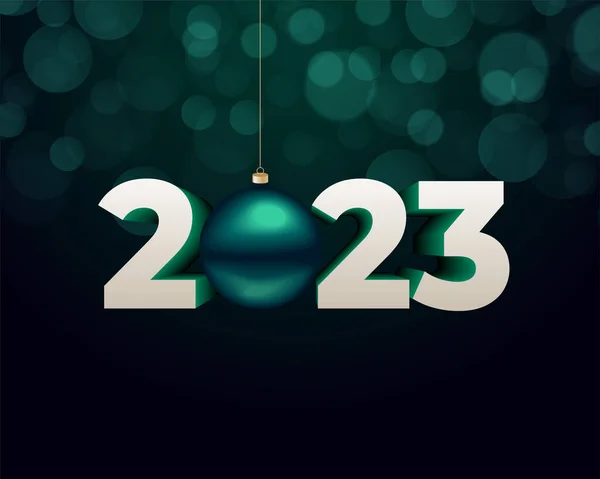 Ευτυχισμένο Νέο Έτος 2023 Bokeh Φόντο Διάνυσμα Μπάλα — Διανυσματικό Αρχείο