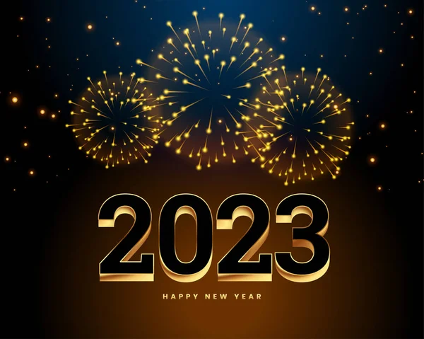 2023 Lettering New Year Celebration Poster Firework Vector — Stock Vector