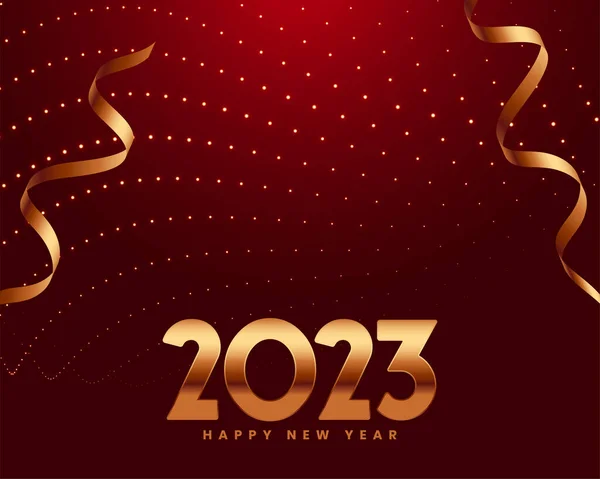 New Year Eve 2023 Banner Shiny Particle Confetti Vector — Stock Vector