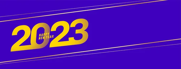 2023 Heureux Nouveau Vecteur Bannière Célébration Violette Année — Image vectorielle
