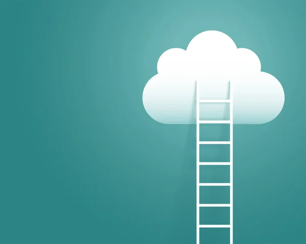 Σκάλα Που Οδηγεί Λευκό Σύννεφο Επιτυχία Έννοια Φόντο — Διανυσματικό Αρχείο