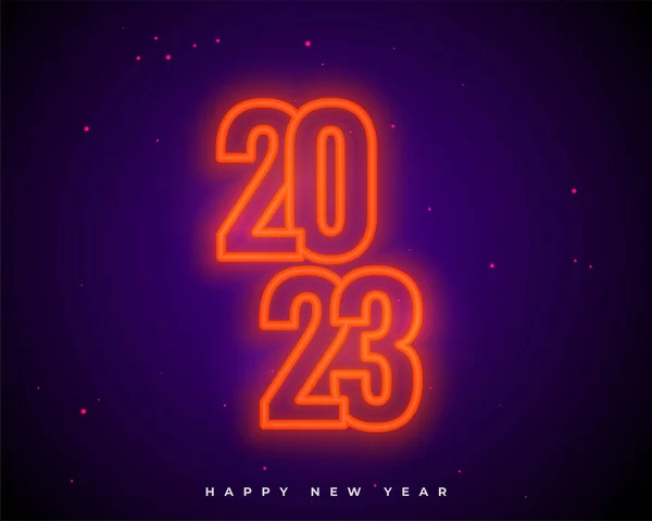 发光霓虹灯2023新年背景矢量文本 — 图库矢量图片