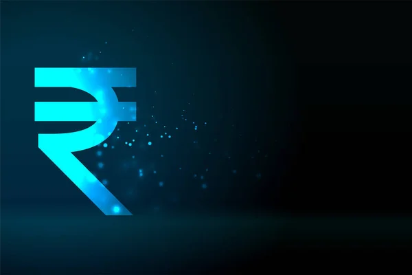 Indische Digitale Rupie Symbol Hintergrund Mit Text Leerzeichen Vektor — Stockvektor