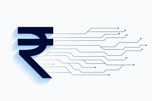 Digitale Indische Rupie Mit Schaltnetztechnologie Konzeptvektor — Stockvektor