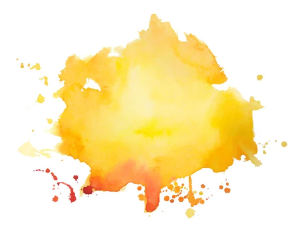 手绘黄色水彩画抽象背景矢量 — 图库矢量图片