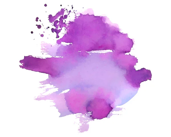 抽象的な紫色の水彩スプラッター染色テクスチャの背景ベクトル — ストックベクタ