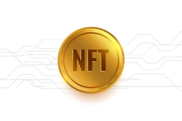 stock vector golden NFT coin non fungible asset for virtual trading vector 