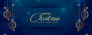 Parlak mutlu noel bayrağı Altın takı taşıyıcısı 