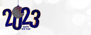 Bokeh etkisi vektörlü yeni yıl 2023 olay afişi 