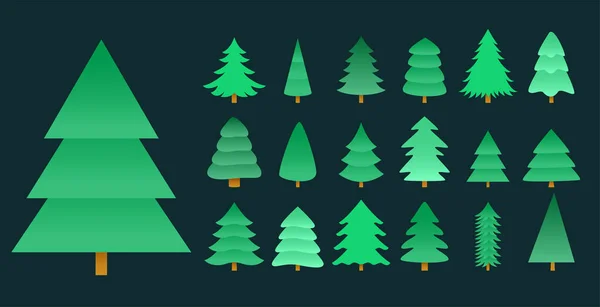 異なるレイアウトでクリスマスツリー要素のデザインのセット — ストックベクタ