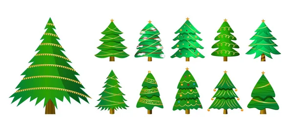 Pack Realistisk Jul Tall Design För Jul Dekoration — Stock vektor